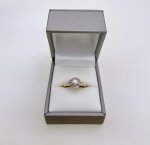9ct. Yellow Gold Cultured Pearl &amp; Diamond Ring. NEW IN STOCK.