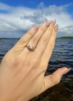 9ct. Yellow Gold Cultured Pearl &amp; Diamond Ring. NEW IN STOCK.