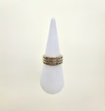 9ct. Yellow Gold Triple Row Diamond Half Eternity Ring. NEW IN STOCK.
