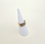9ct. Yellow Gold Triple Row Diamond Half Eternity Ring. NEW IN STOCK.