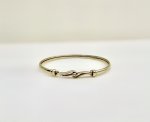 9ct. Yellow Gold Diamond Bangle with Curvilinear Design. NEW IN STOCK.