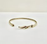 9ct. Yellow Gold Diamond Bangle with Curvilinear Design. NEW IN STOCK.