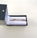 9ct. Yellow Gold Diamond Bangle with Curvilinear Design. NEW IN STOCK.
