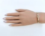 Designer Sterling Silver Gilt Bangle - Yellow &amp; Sapphire-Blue Gemstone Design. NEW IN STOCK.