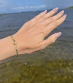 Designer Sterling Silver Gilt Bangle - Yellow &amp; Sapphire-Blue Gemstone Design. NEW IN STOCK.