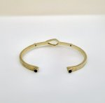 Designer Sterling Silver Gilt Bangle - Yellow &amp; Sapphire-Blue Gemstone Design. NEW IN STOCK.