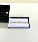 Designer Sterling Silver Gilt Bangle - Yellow &amp; Sapphire-Blue Gemstone Design. NEW IN STOCK.