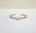 Designer Sterling Silver Gilt Bangle - Yellow &amp; Sapphire-Blue Gemstone Design. NEW IN STOCK.
