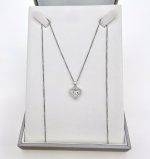 18ct. White Gold Double Heart Diamond Pendant. NEW IN STOCK.