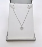 18ct. White Gold Double Heart Diamond Pendant. NEW IN STOCK.