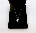 18ct. White Gold Double Heart Diamond Pendant. NEW IN STOCK.