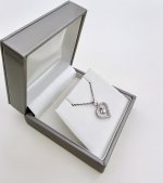 18ct. White Gold Double Heart Diamond Pendant. NEW IN STOCK.