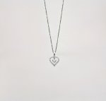 18ct. White Gold Double Heart Diamond Pendant. NEW IN STOCK.