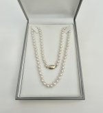 Classic 6mm. Cultured Pearl Single-Row Necklace with 9ct. Yellow Gold Clasp.  NEW IN STOCK.