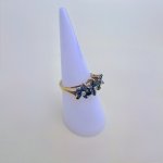 9ct. Yellow Gold Sapphire Starburst Floral Ring. NEW IN STOCK.