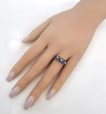 9ct. Yellow Gold Sapphire Starburst Floral Ring. NEW IN STOCK.