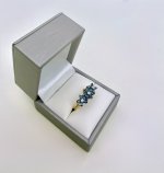 9ct. Yellow Gold Sapphire Starburst Floral Ring. NEW IN STOCK.