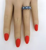 9ct. Yellow Gold Sapphire Starburst Floral Ring. NEW IN STOCK.