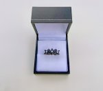 9ct. Yellow Gold Sapphire Starburst Floral Ring. NEW IN STOCK.