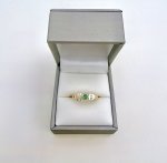 9ct. Yellow Gold Emerald &amp; Diamond Ring. NEW IN STOCK.