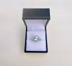 9ct. Gold Sky Blue Topaz Tiered Cluster Ring. NEW IN STOCK.