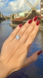 9ct. Gold Sky Blue Topaz Tiered Cluster Ring. NEW IN STOCK.