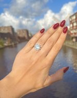 9ct. Gold Sky Blue Topaz Tiered Cluster Ring. NEW IN STOCK.