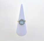 9ct. Gold Sky Blue Topaz Tiered Cluster Ring. NEW IN STOCK.