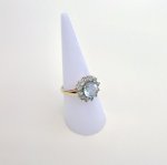 9ct. Gold Sky Blue Topaz Tiered Cluster Ring. NEW IN STOCK.