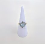 9ct. Gold Sky Blue Topaz Tiered Cluster Ring. NEW IN STOCK.