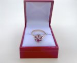 Vintage 9ct. Yellow Gold Ruby &amp; Diamond Cluster Ring - 7 Rubies &amp; 12 Diamonds. NEW IN STOCK.