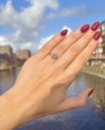 Vintage 9ct. Yellow Gold Ruby &amp; Diamond Cluster Ring - 7 Rubies &amp; 12 Diamonds. ARRIVING INTO STOCK 24 - 27 NOV. 26
