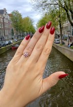 Vintage 9ct. Yellow Gold Ruby &amp; Diamond Cluster Ring - 7 Rubies &amp; 12 Diamonds. ARRIVING INTO STOCK 24 - 27 NOV. 26