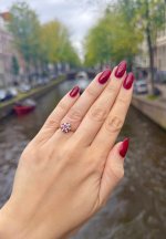 Vintage 9ct. Yellow Gold Ruby &amp; Diamond Cluster Ring - 7 Rubies &amp; 12 Diamonds. ARRIVING INTO STOCK 24 - 27 NOV. 26