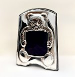 Sterling Silver Teddy Bear Photo Frame - Christening &amp; Naming Ceremony Gift. NEW IN STOCK.