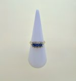 Vintage 9ct. Gold Blue Sapphire &amp; Diamond Ring. NEW IN STOCK.
