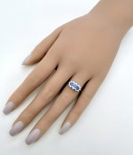 Vintage 9ct. Gold Blue Sapphire &amp; Diamond Ring. NEW IN STOCK.