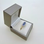 Vintage 9ct. Gold Blue Sapphire &amp; Diamond Ring. NEW IN STOCK.