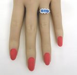 Vintage 9ct. Gold Blue Sapphire &amp; Diamond Ring. NEW IN STOCK.