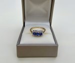Vintage 9ct. Gold Blue Sapphire &amp; Diamond Ring. NEW IN STOCK.